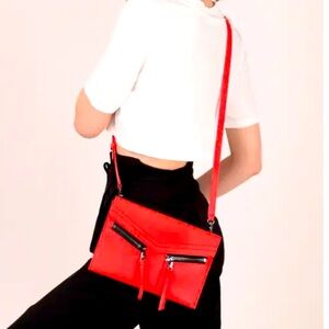 Botkier Red Clutch Sleek Design Vibrant Color